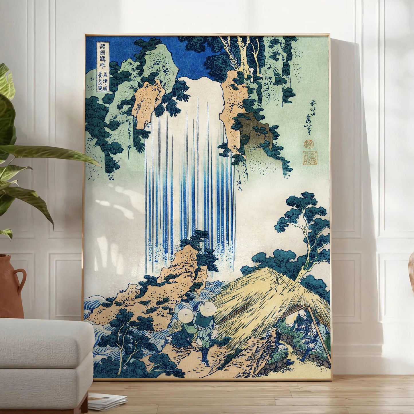 space vintage Japanese poster blue gray tones wall art essence Japan classic artistry unique gift personal decor frame style preferences