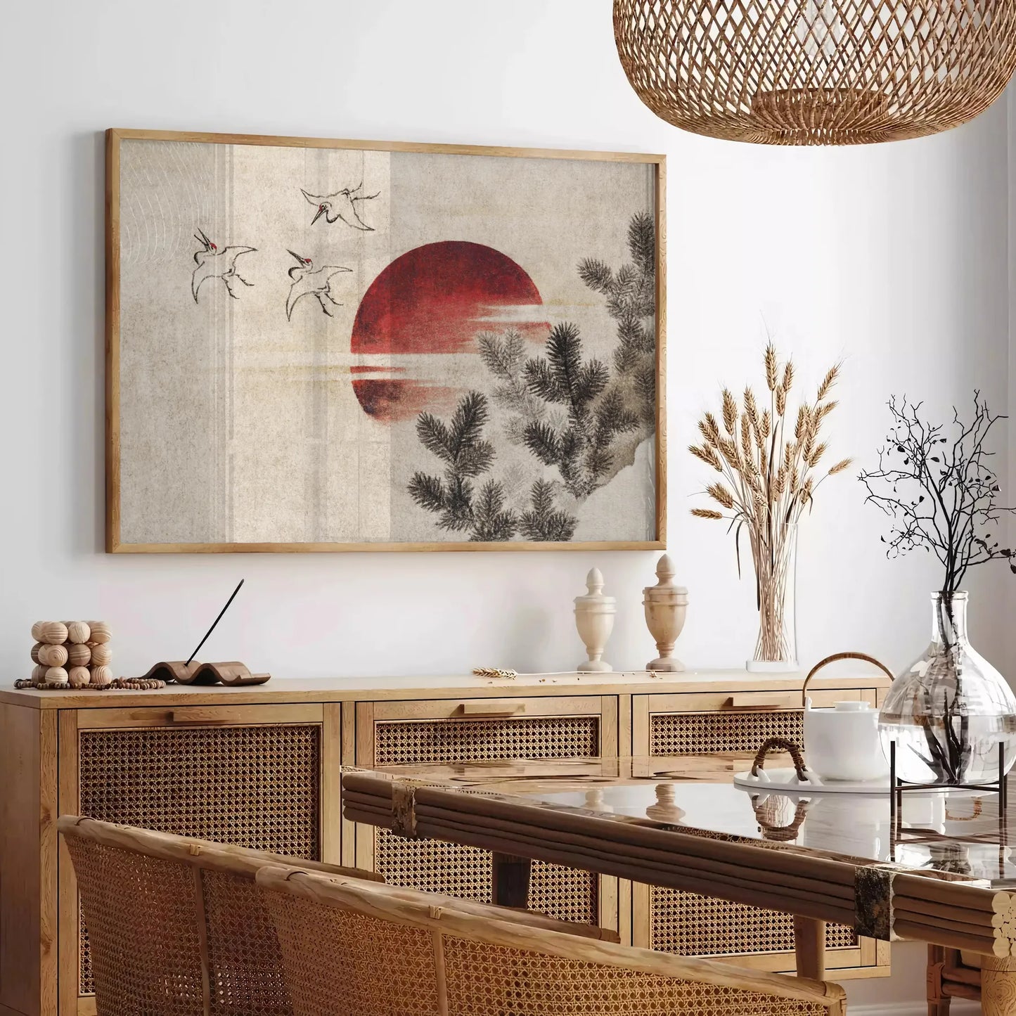 touch timeless elegance space vintage Japanese poster rich brown green hues captivating wall art perfect unique gift stylish print home various sizes A4 cm A0