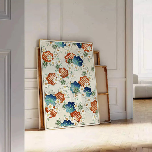 space vintage Japanese poster orange green hues exquisite wall art perfect unique gift addition collection variety sizes A4 cm A0