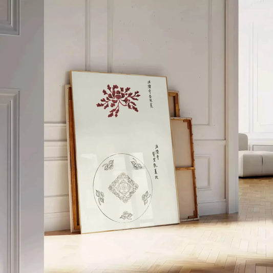 elegance vintage Japan stunning poster timeless Japanese motifs white gray tones exquisite wall art perfect gift enthusiast frame artwork touch nostalgia space