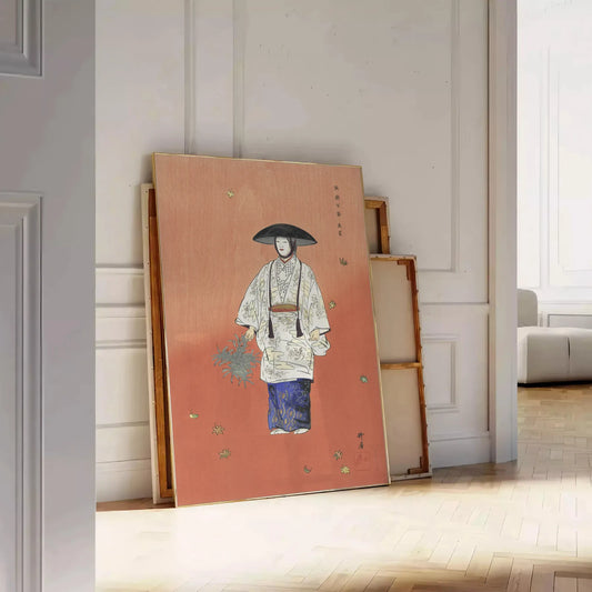 space elegance Vintage Japanese Poster captivating blue green hues stunning wall art perfect touch timeless charm unique gift home decor frameless options