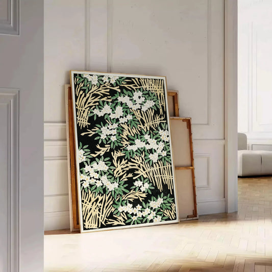 allure vintage Japanese art captivating black brown poster touch elegance room artwork unique gift unframed versions style lovers cultural wall prints